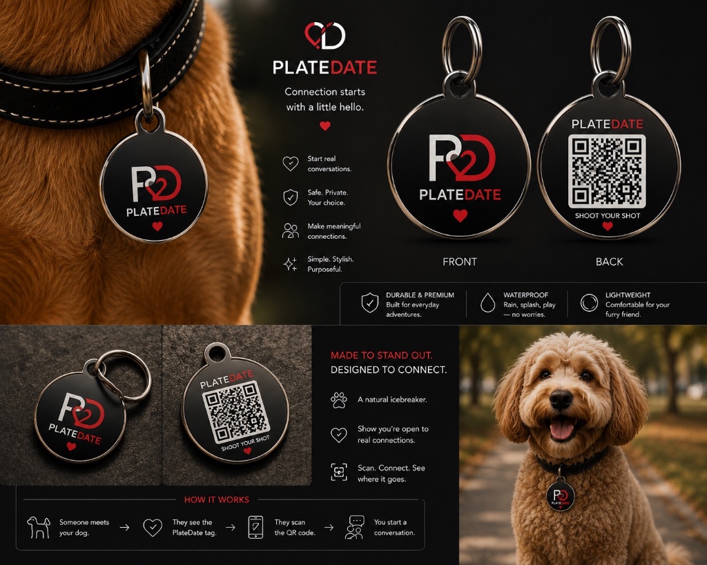 PlateDate Dog Collar Tag