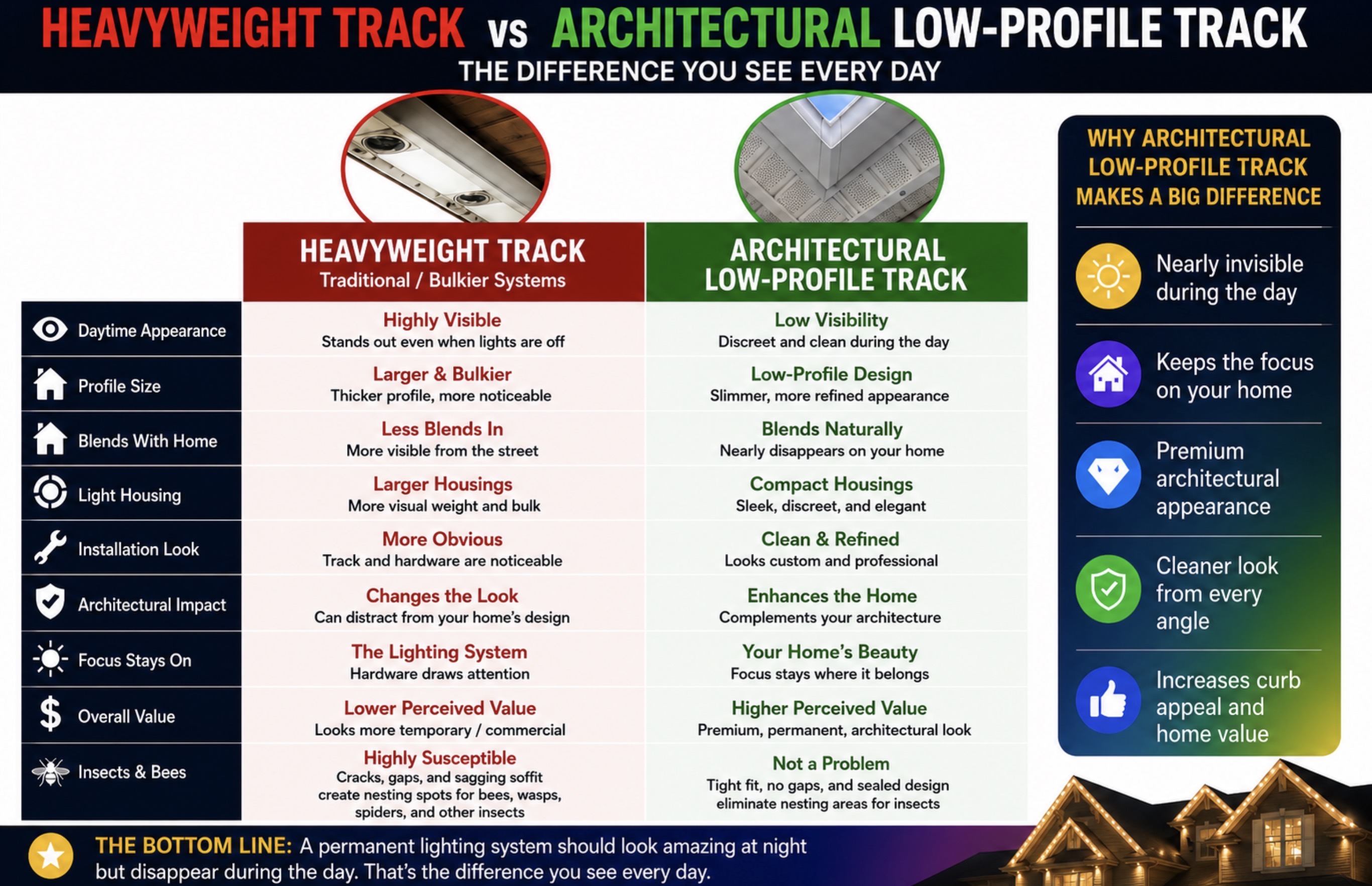 Low-profile track versus heavyweight track comparison