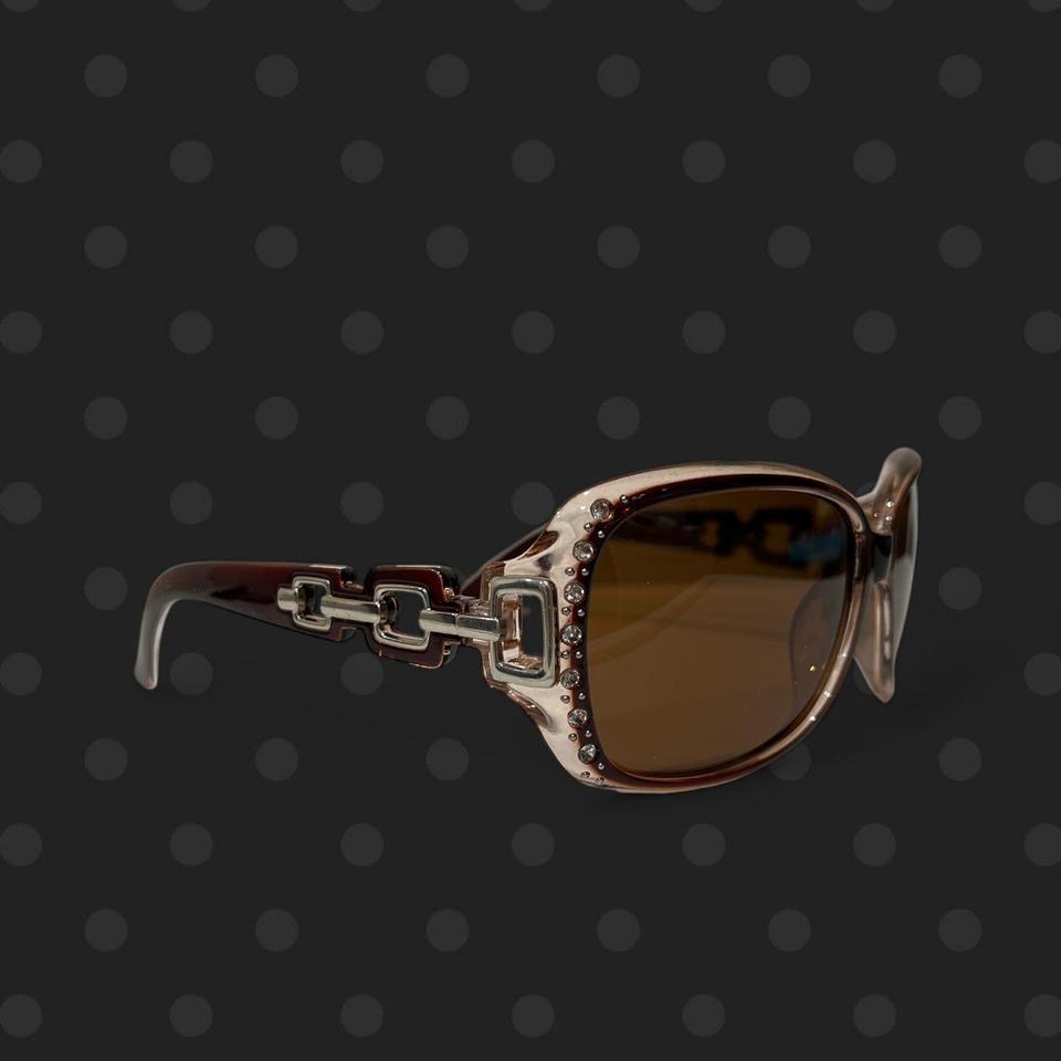 Brown Chain-Link Rhinestone Sunnies