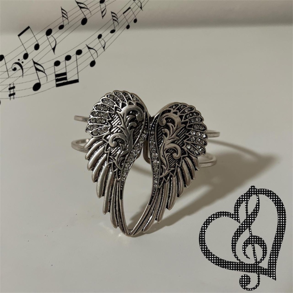 Angel Wings Silver Bangle