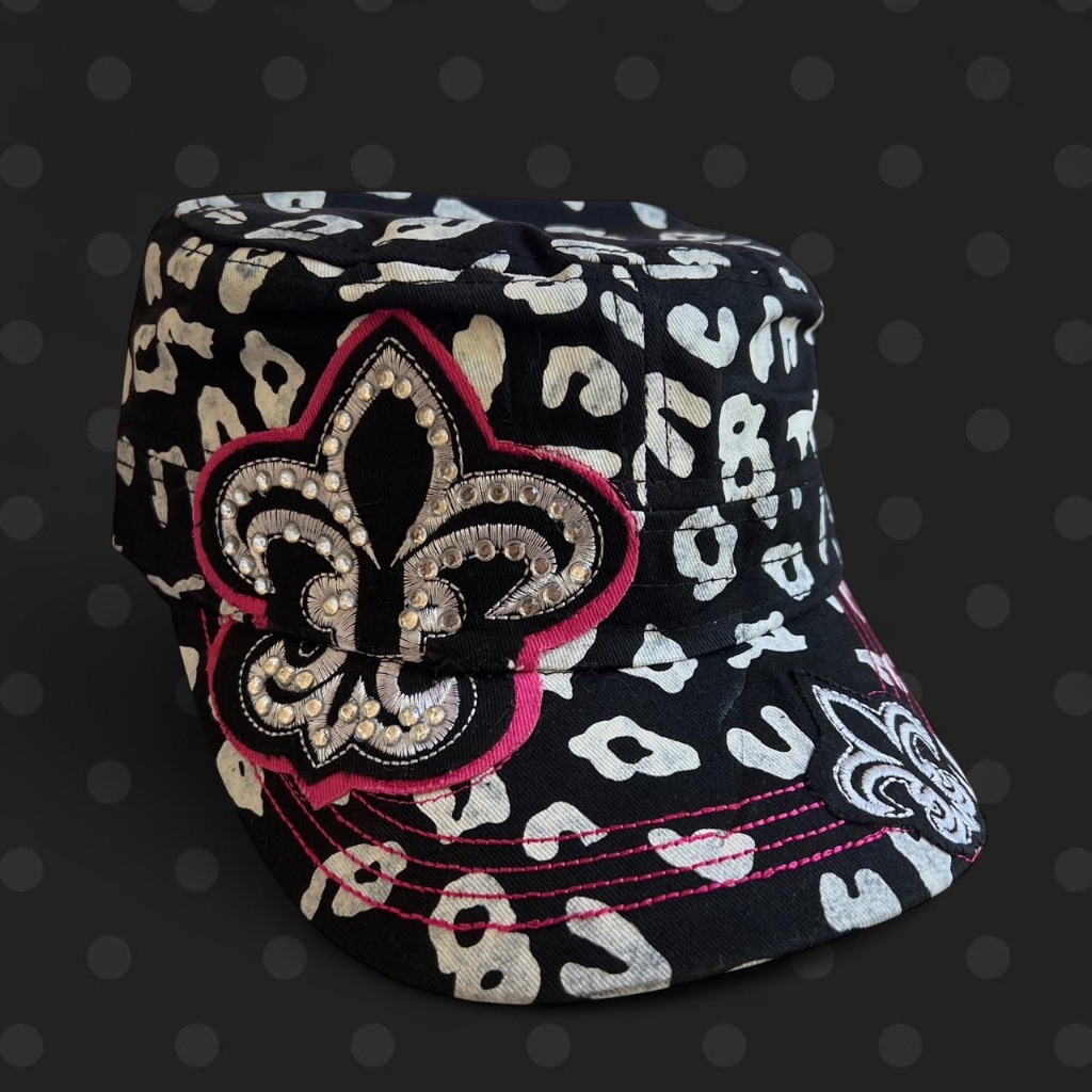 Leopard Fleur de Lis Hat