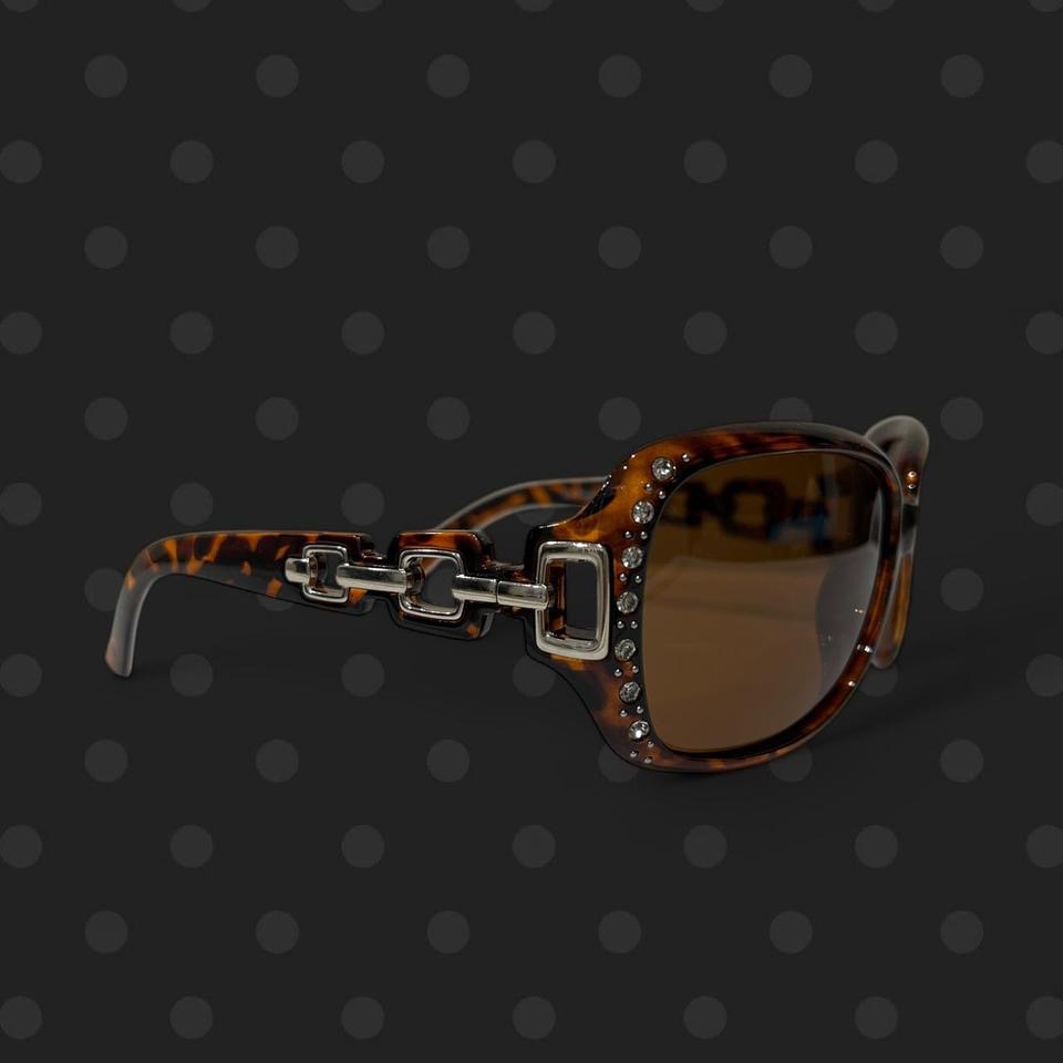 Tortoise Chain-Link Rhinestone Sunnies