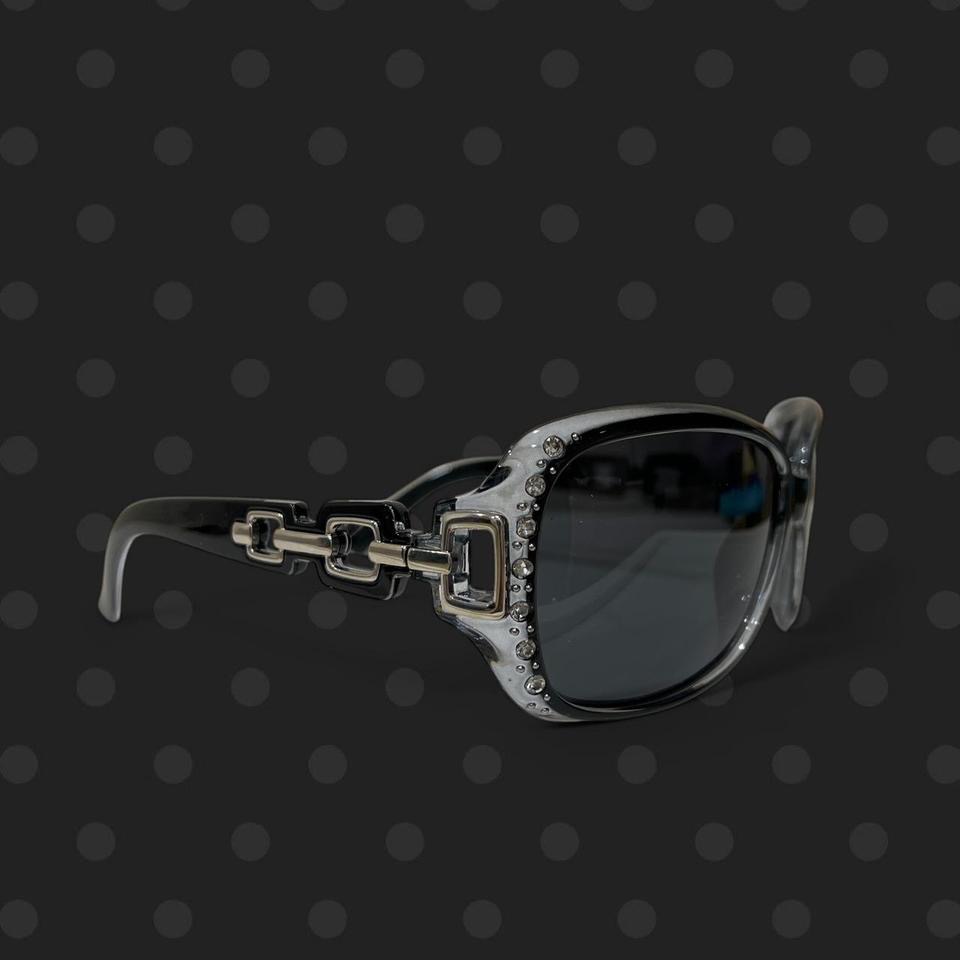 Black Chain-Link Rhinestone Sunnies