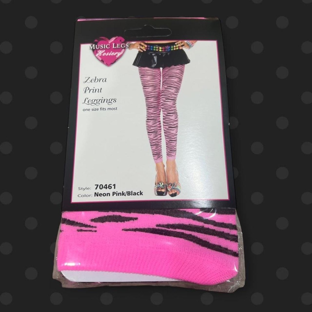 Zebra Print Leggings - Neon Pink