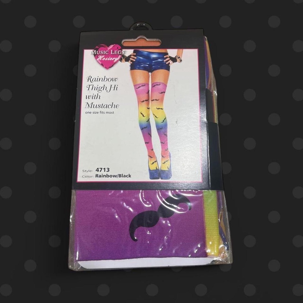 Rainbow Thigh Hi with Mustache