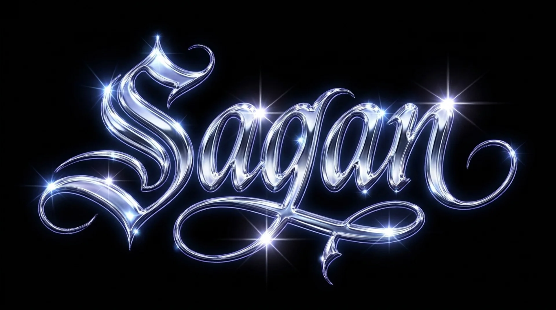 Sagan Shame rollout asset — Sagan — Chrome Wordmark