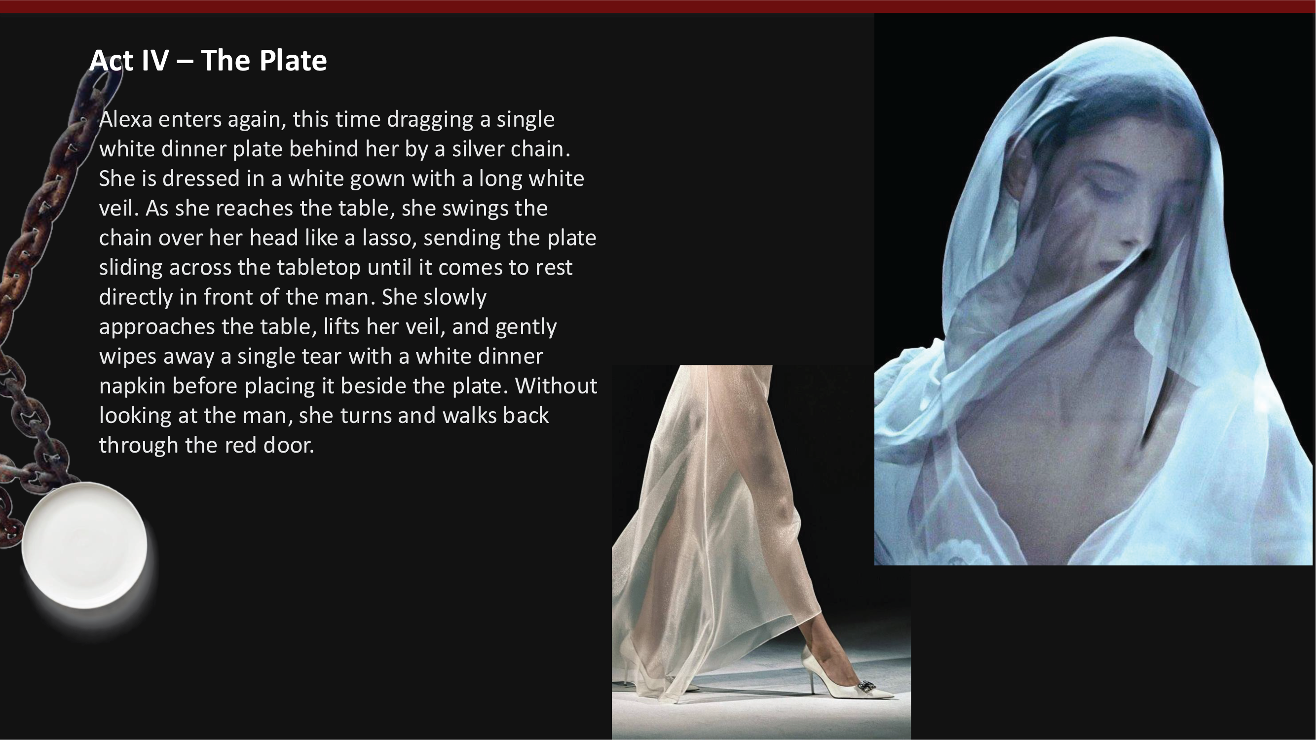 KISS THE RAIN treatment — Act IV — The Plate