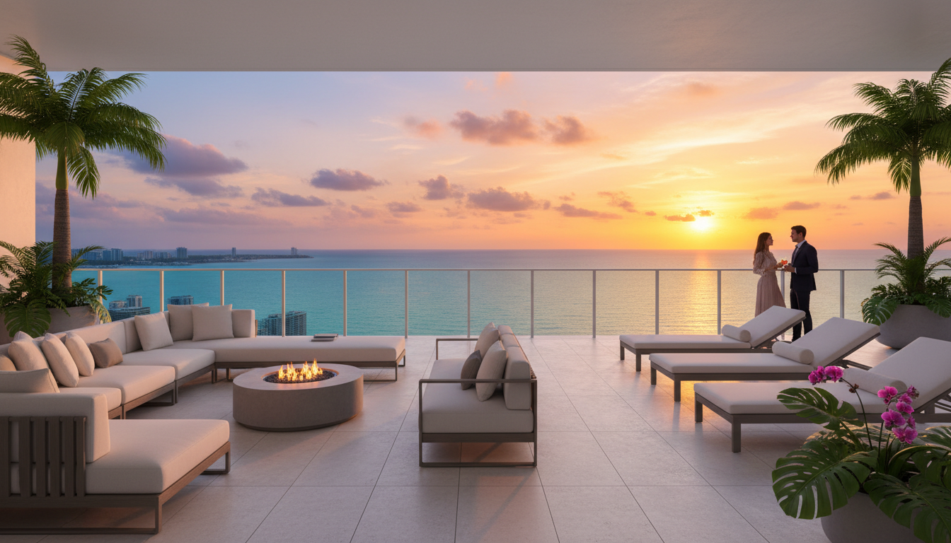 Luxury terrace with ocean view