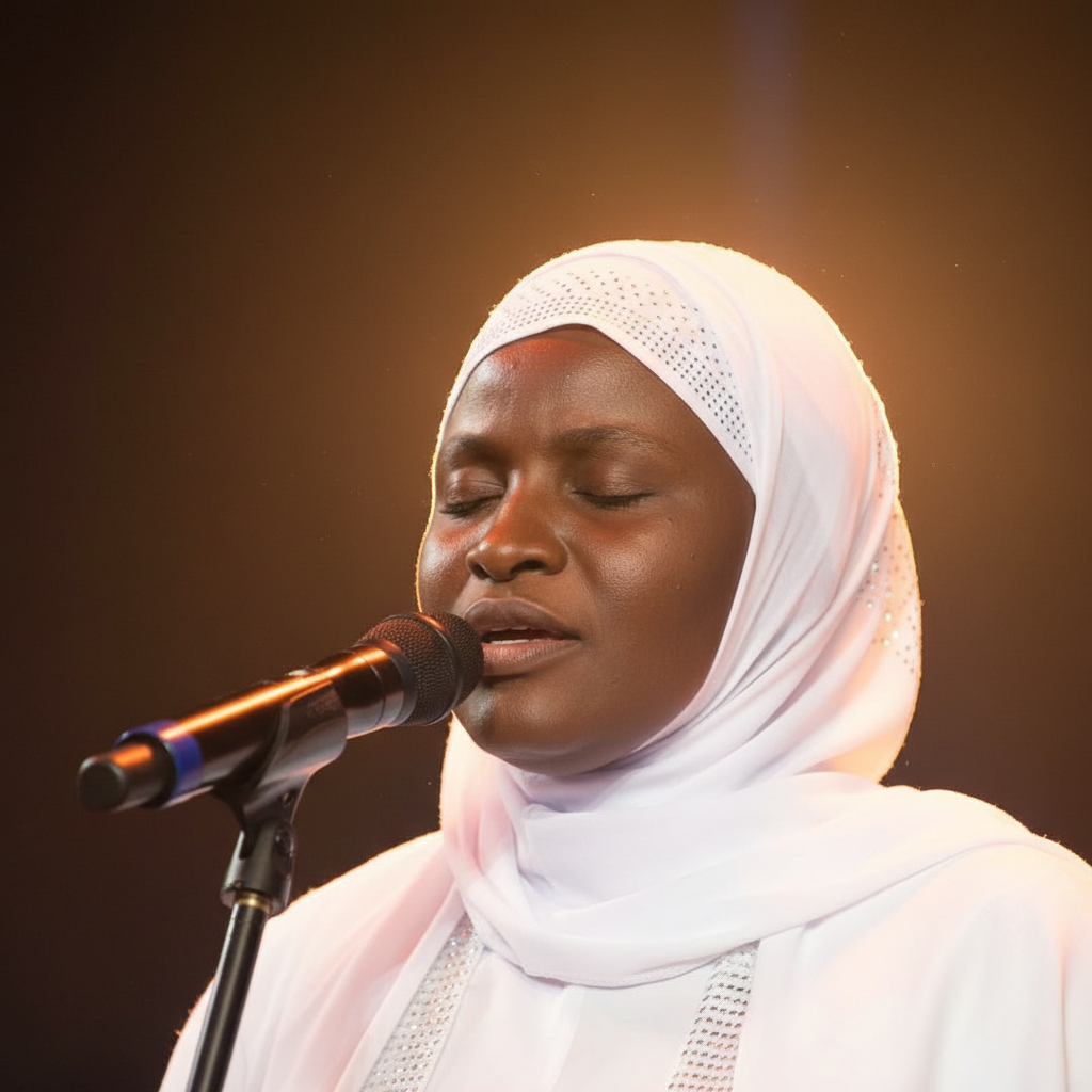 Patience Annan Ekpe eyes closed in deep worship during Adonai Yahushua