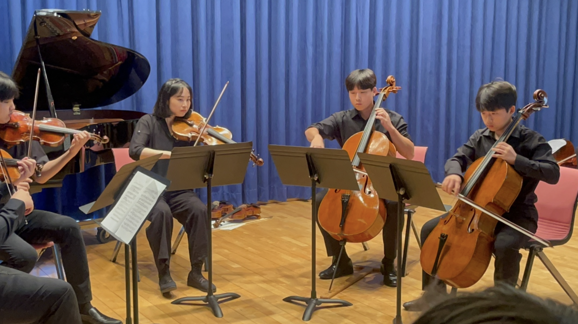 Student environmental compositions performed live by string ensemble at NLCS Jeju Arts Week