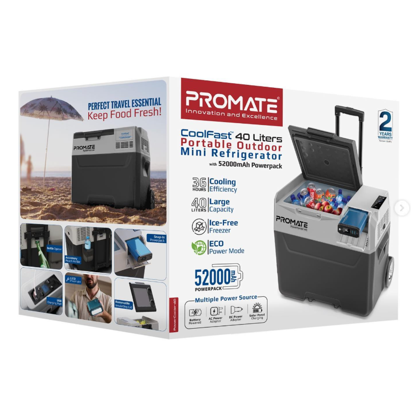 Promate CoolFast Portable Mini Refrigerator 40L