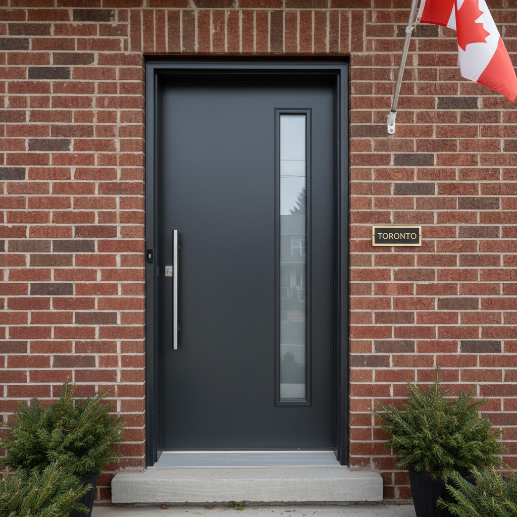 Front door upgrade — modern steel