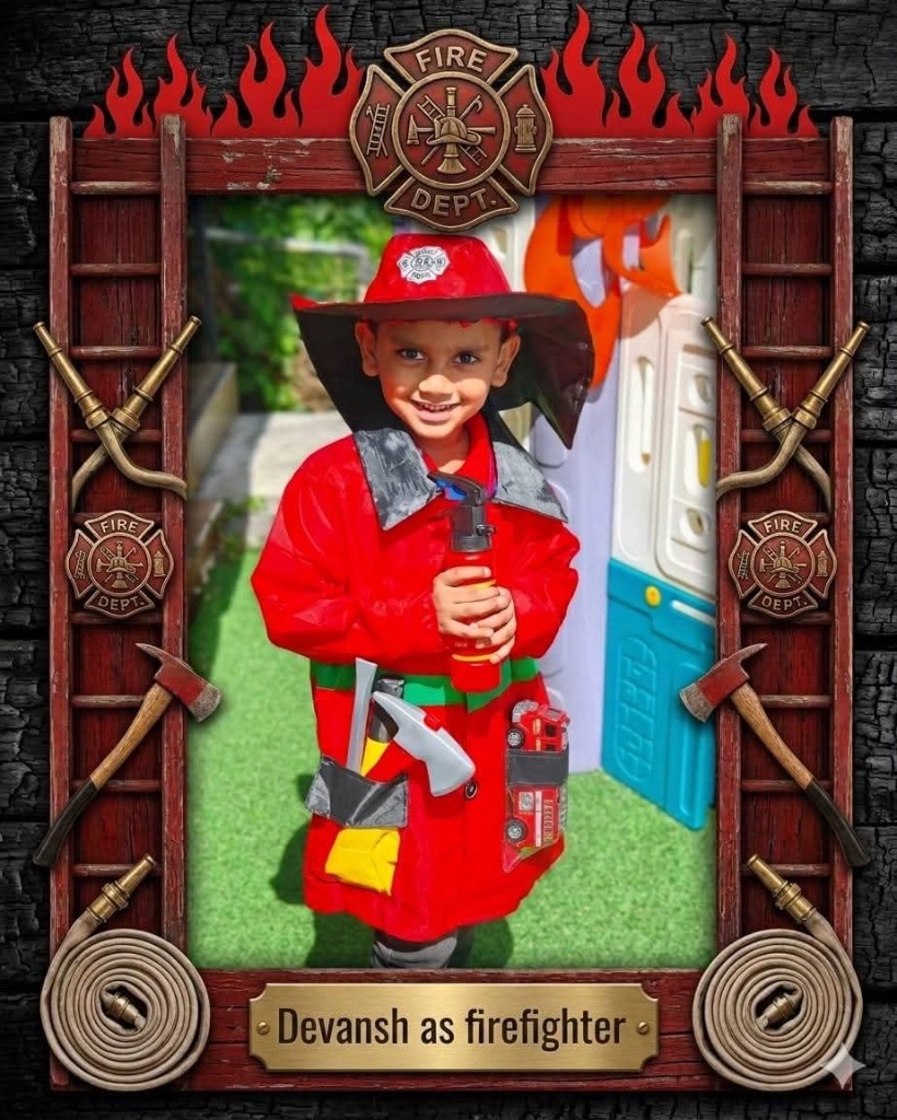 Devansh as Firefighter 🚒