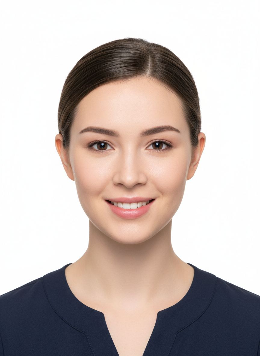 Professional passport photo portrait