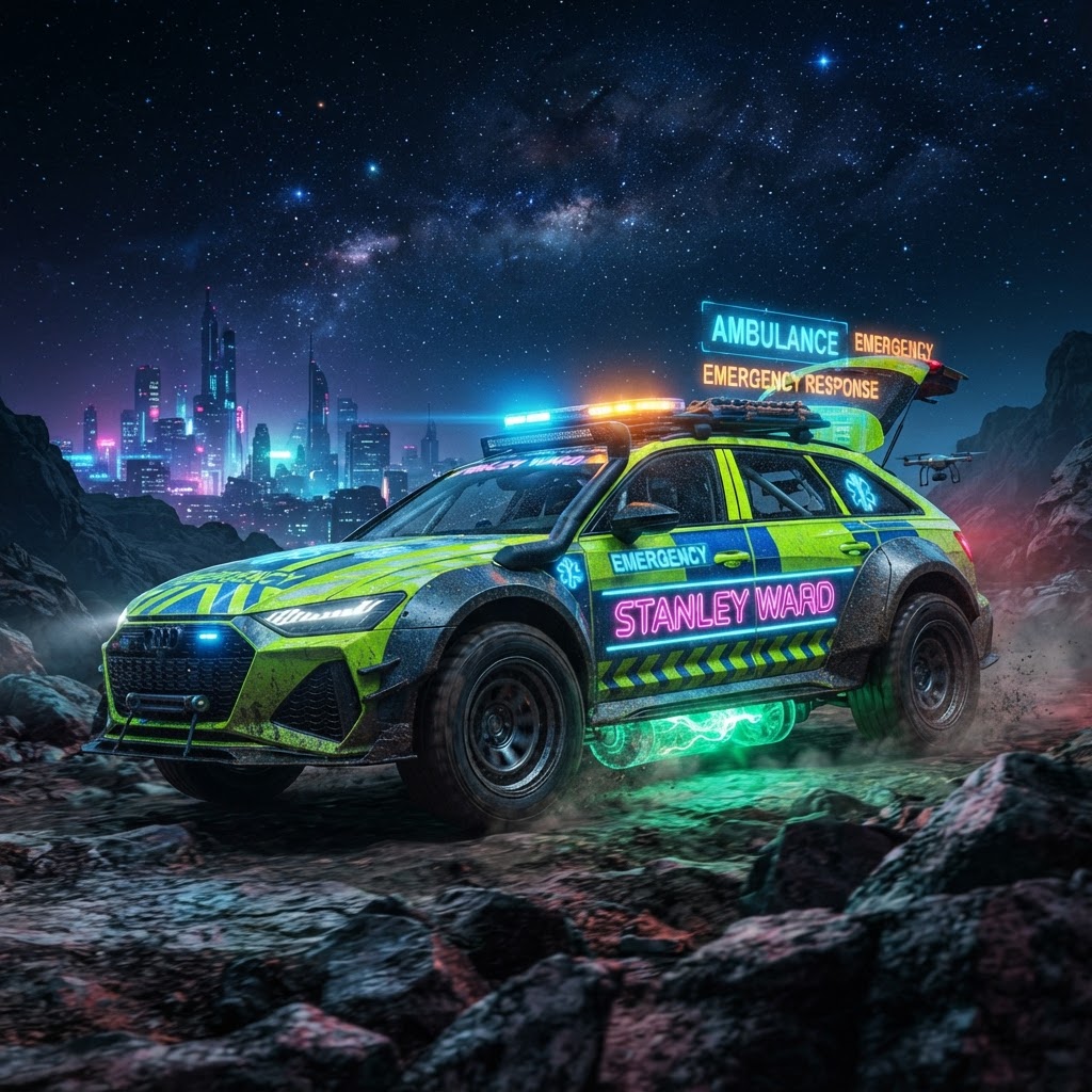 Neon Audi RS6 Stanley Ward NHS responder concept