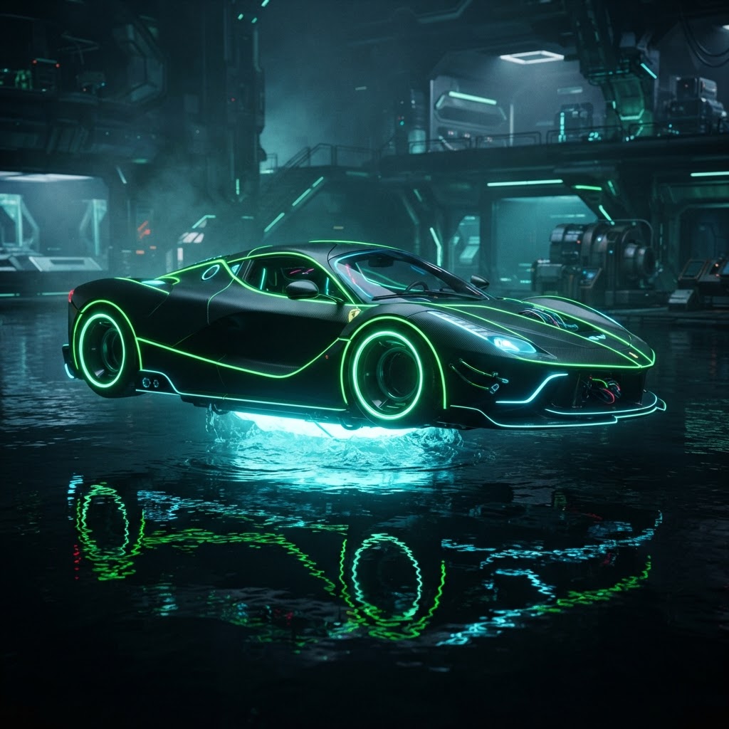 Neon Ferrari water-engine concept