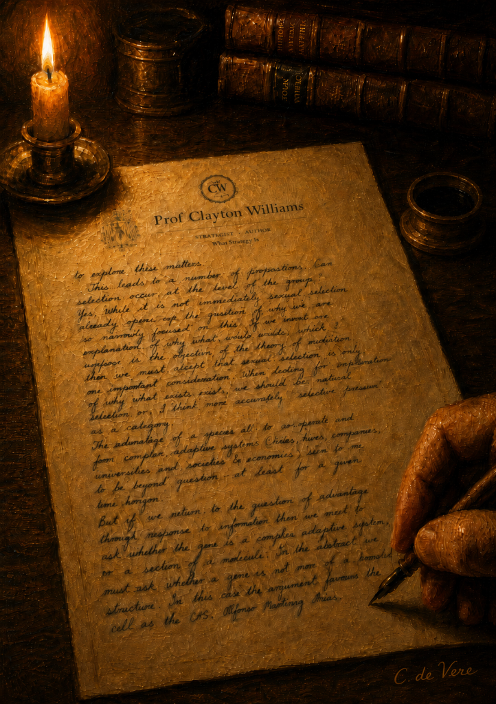 Prof Clayton Williams writing