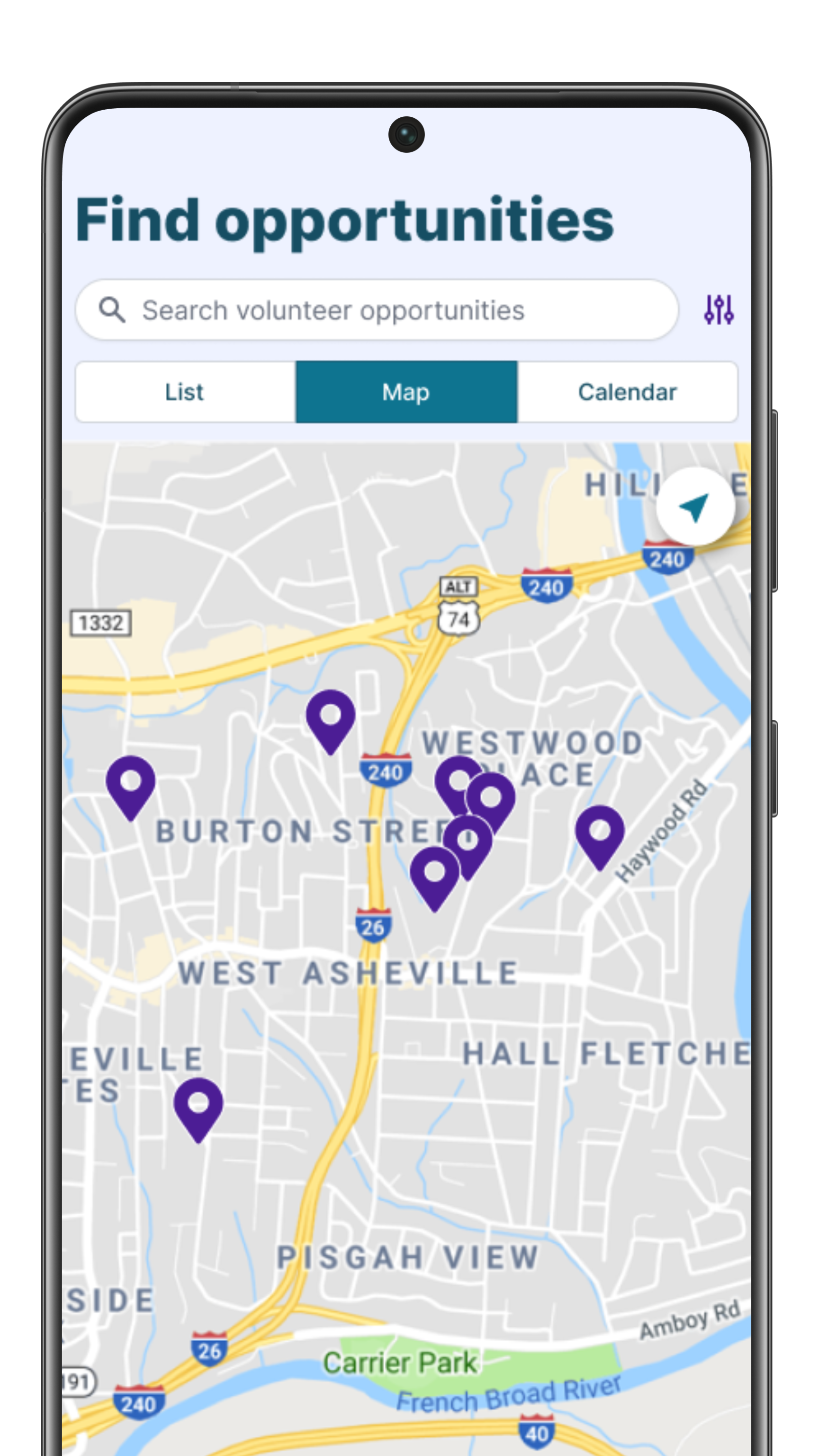 Find opportunities on the map