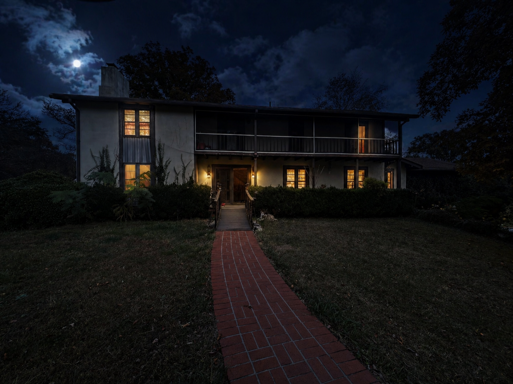 The hacienda at night
