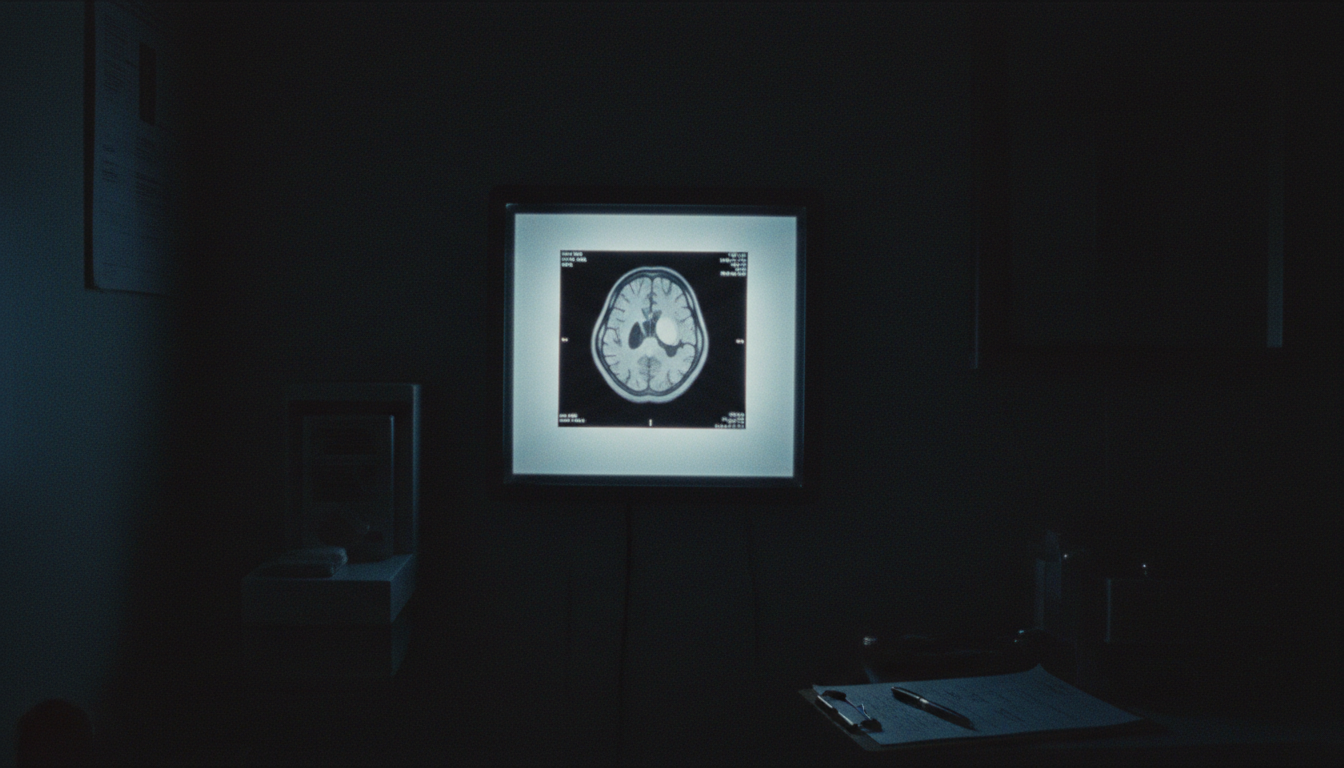 Brain scan on a vintage medical lightbox