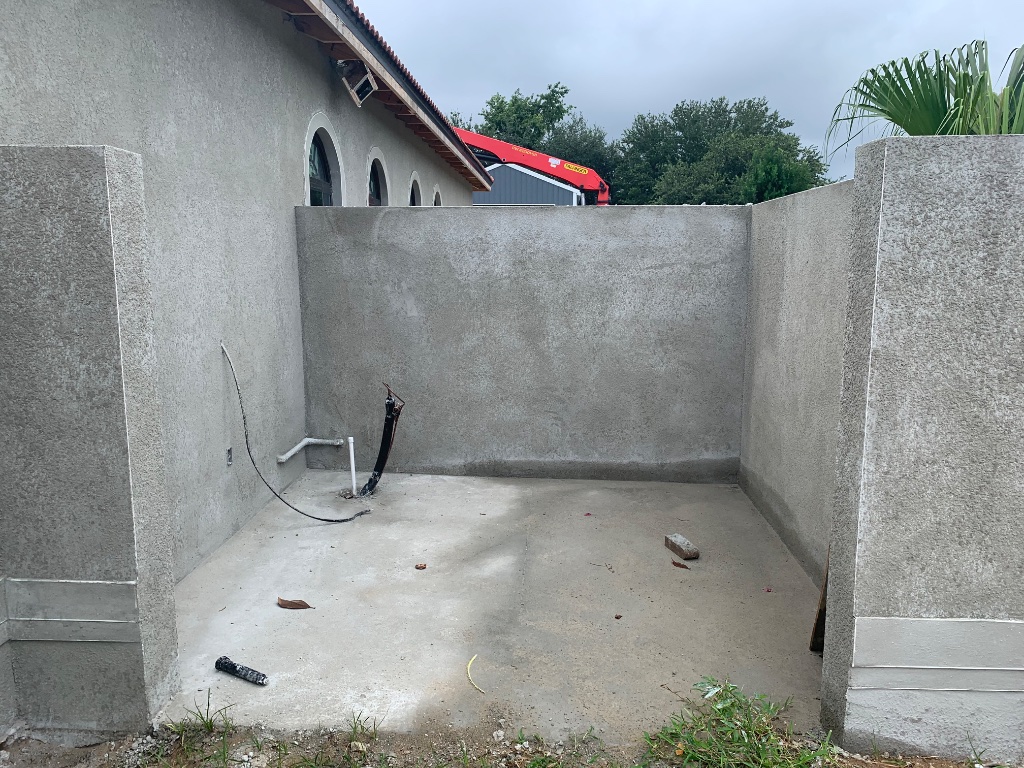 Stucco Arch Connecting Addition
