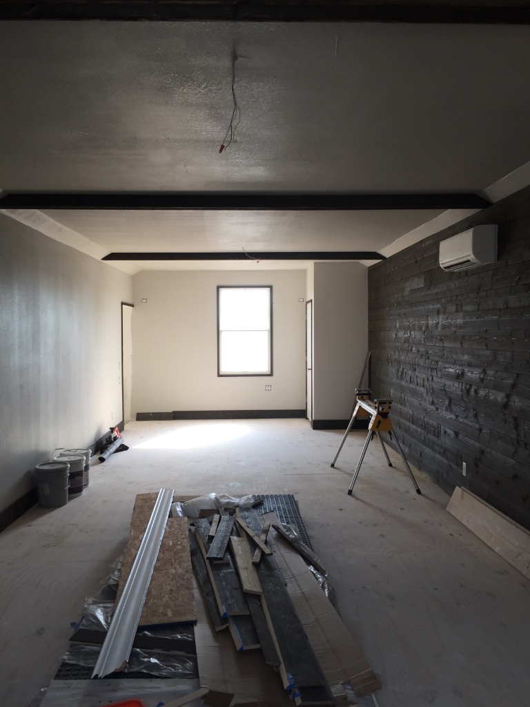 Garage Gym — Drywall & Beam Install