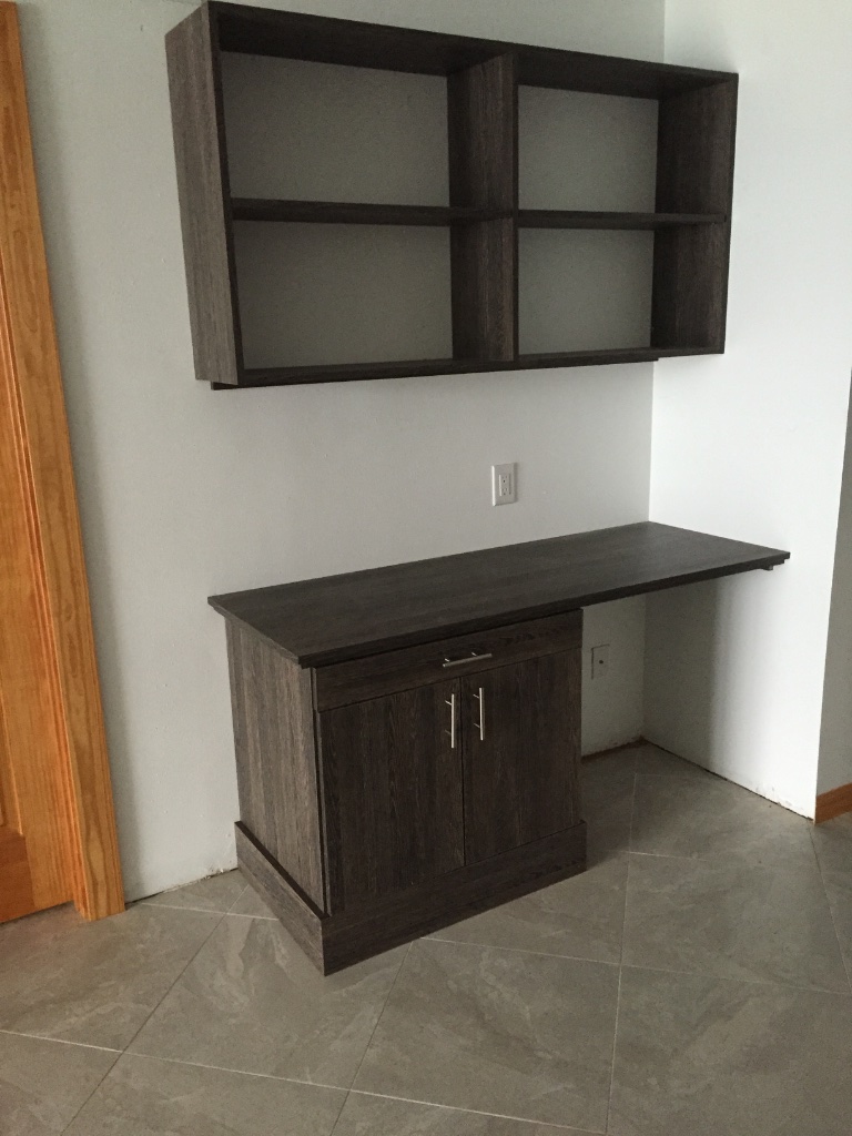 White Wall Unit — Glass Shelves View 2