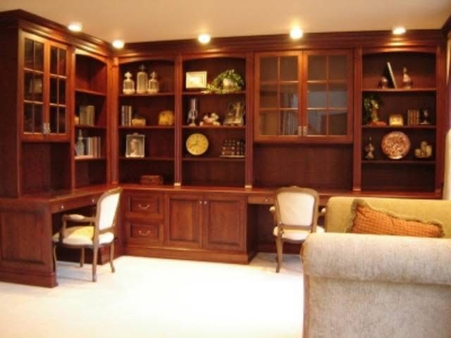 Cherry Library — Full Wall Built-In