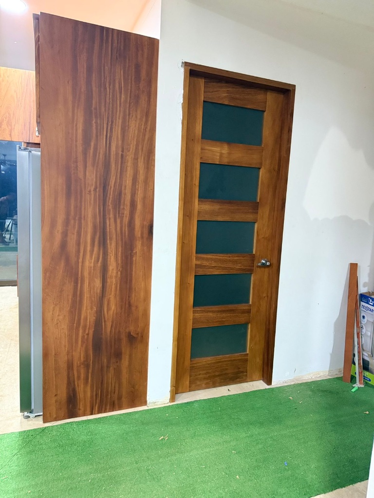Exotic Wood Door — Dark Glass