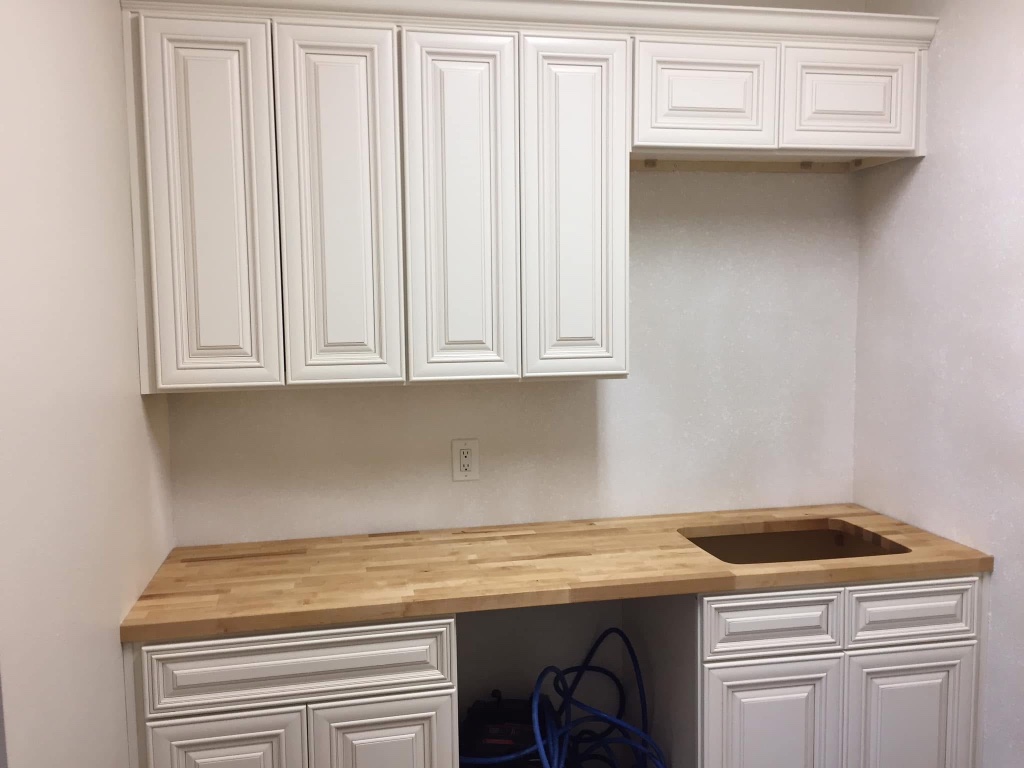 White Glazed — Laundry Room Cabinets