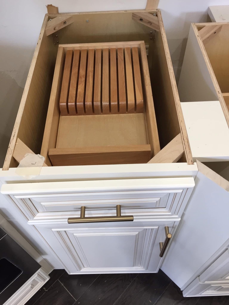 White Glazed — Custom Knife Drawer