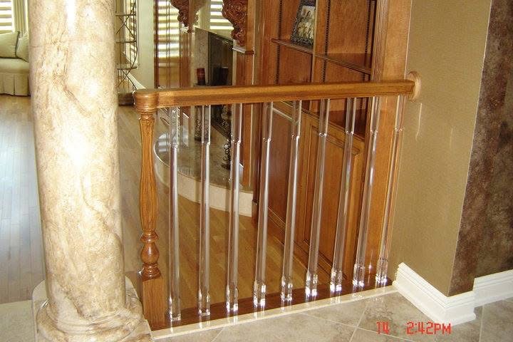 Oak Railing — Acrylic Balusters