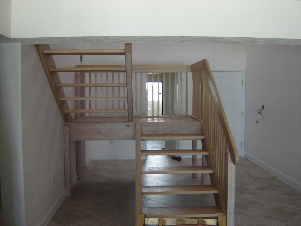 Open-Tread Pine Staircase