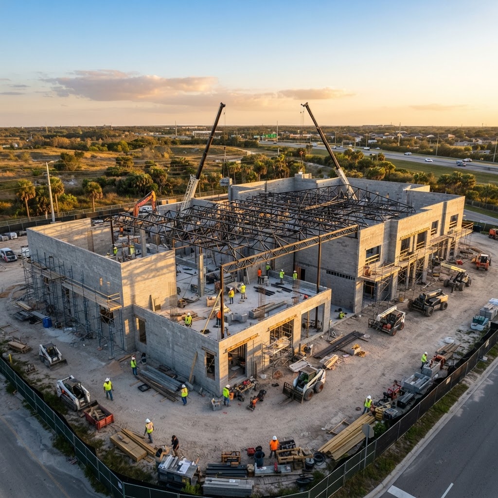 Commercial Shell — Block & Truss