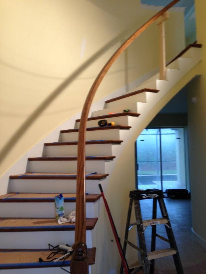 Curved Oak Handrail — Install