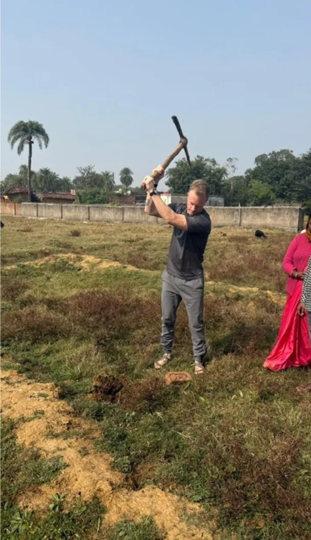 Breaking ground on the church land