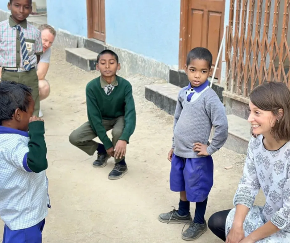 With children at Everett Mission
