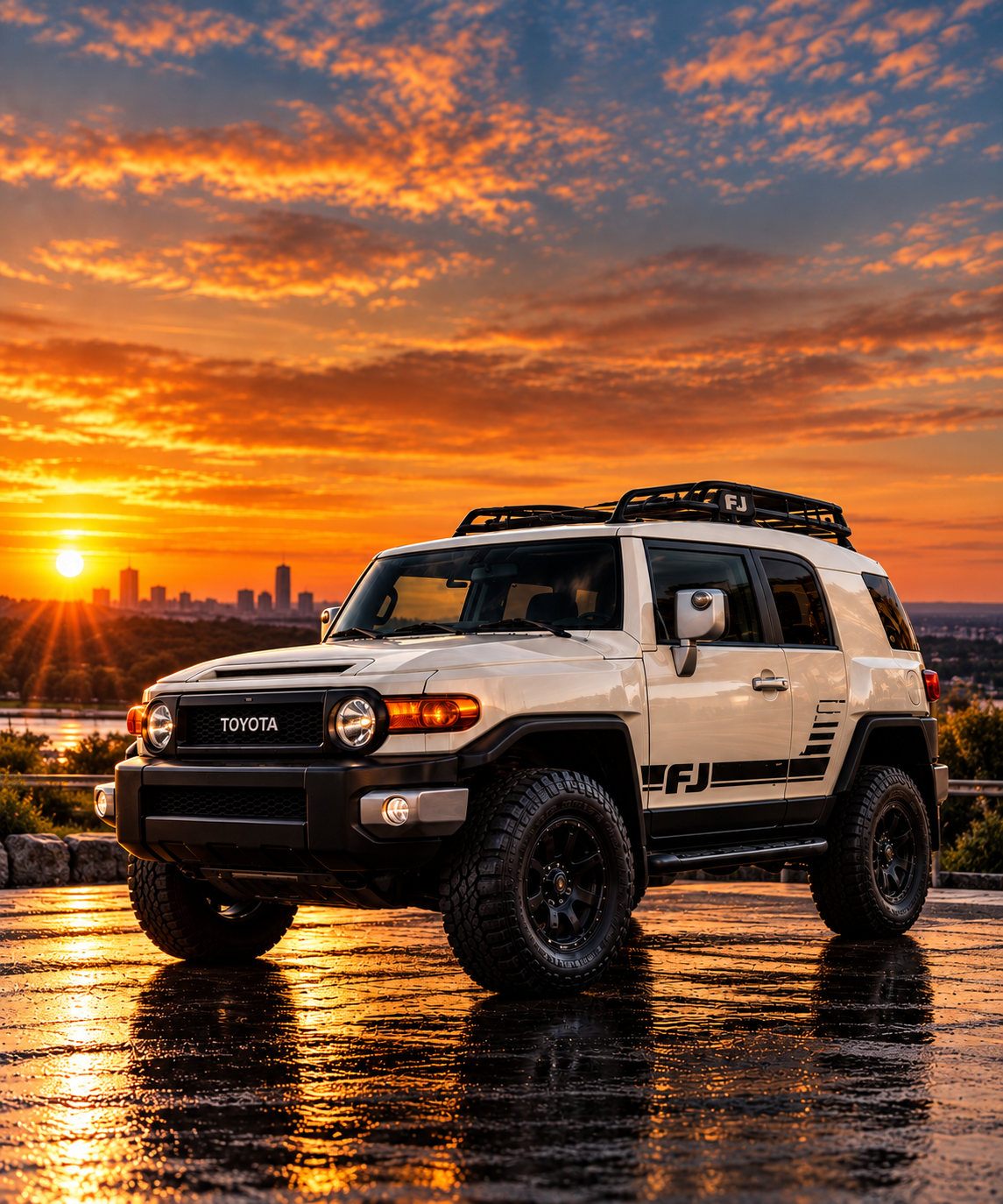 Tyghe's white Toyota FJ Cruiser