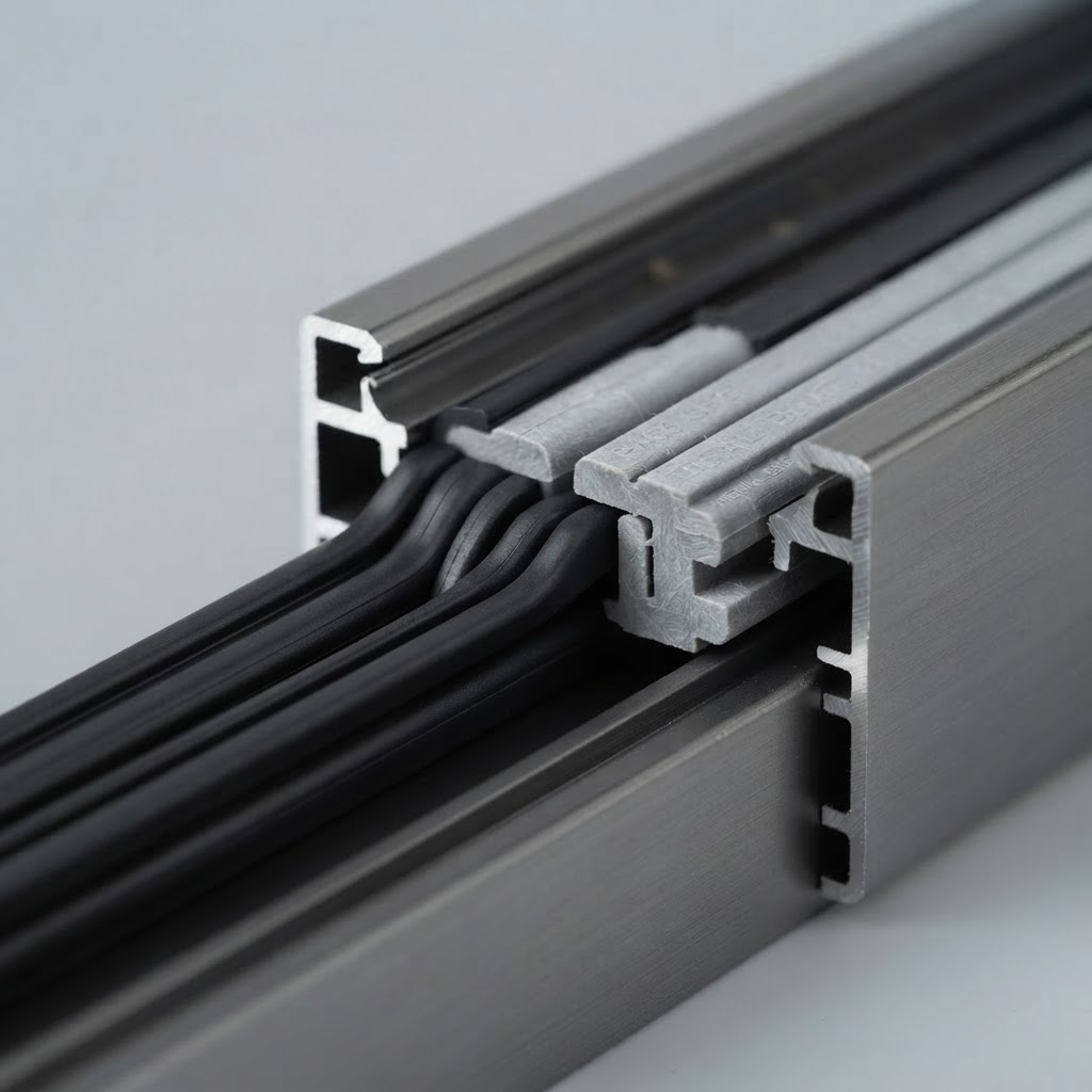 Window seal and insulation strips detail