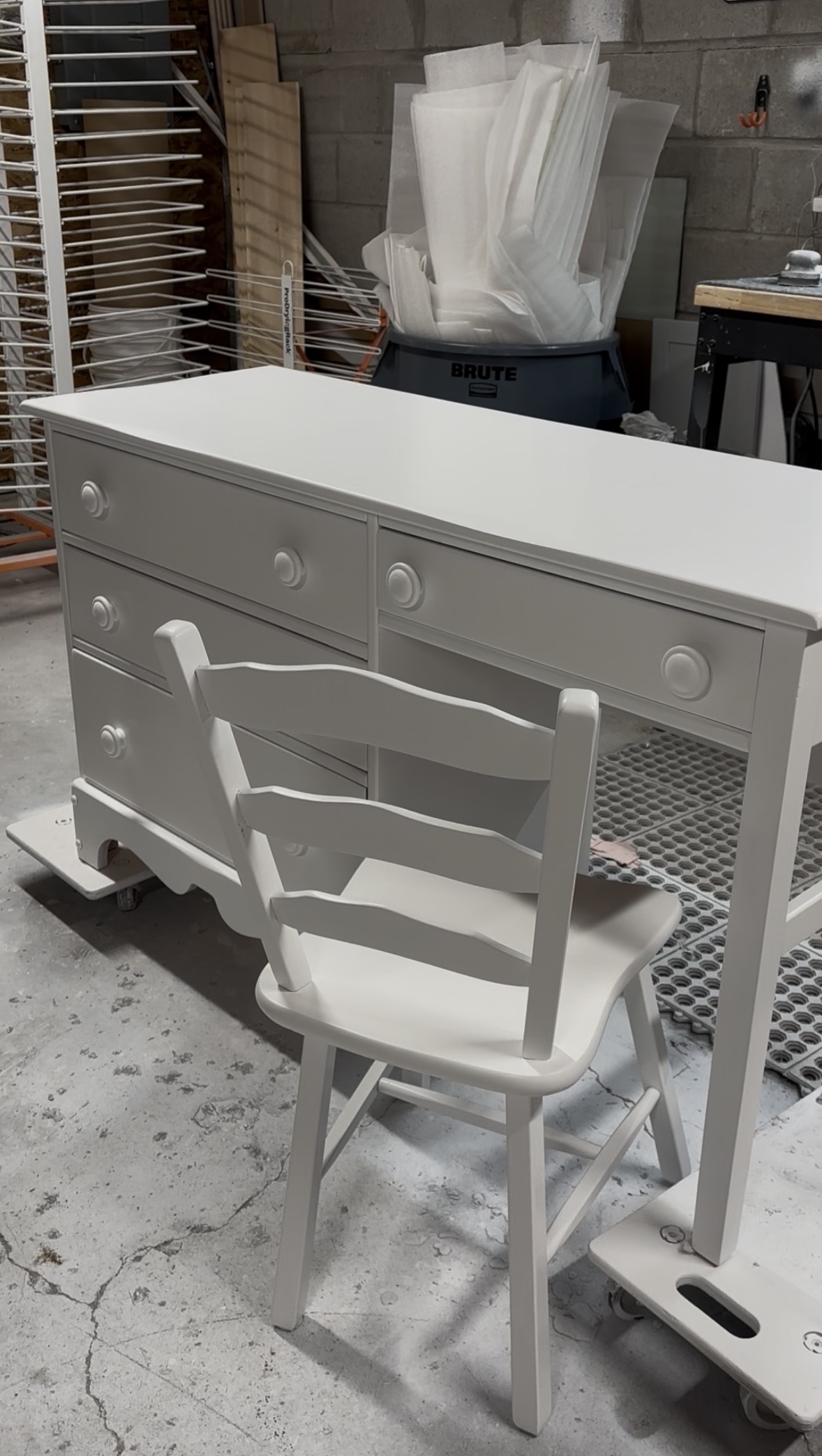 Spray refinished furniture piece by Muskoka Spray Co.