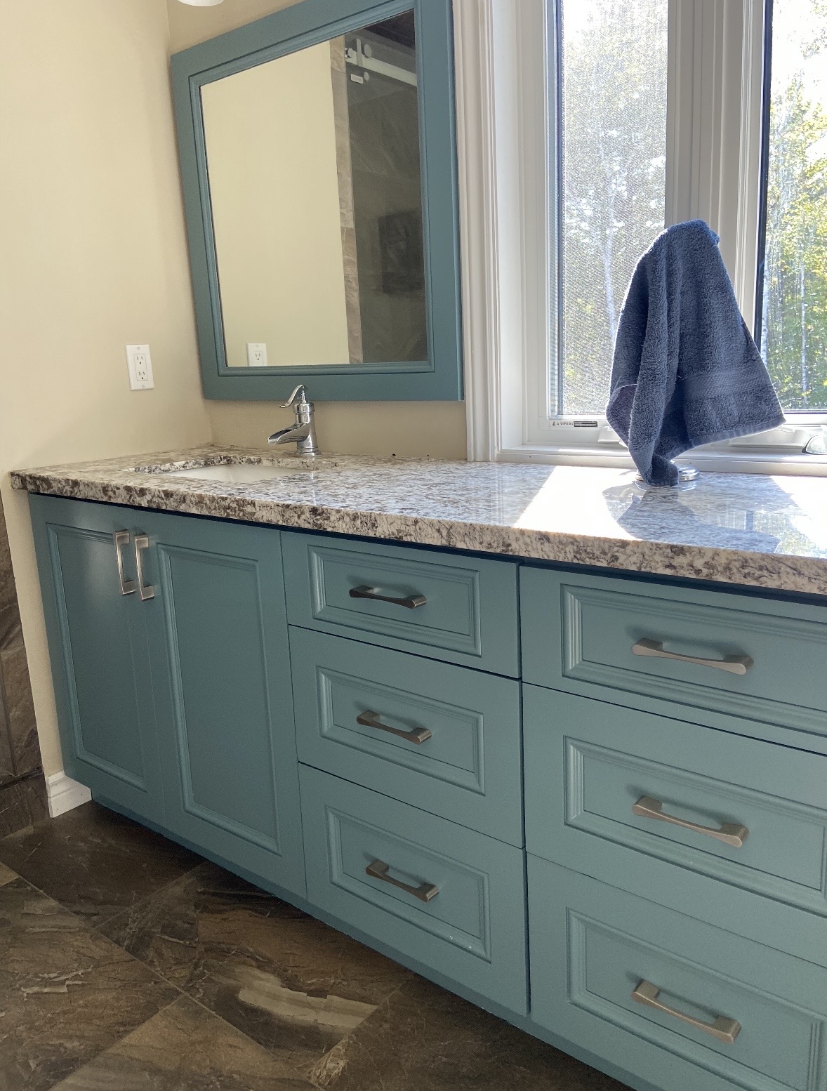 Bathroom vanity cabinets spray finished by Muskoka Spray Co.