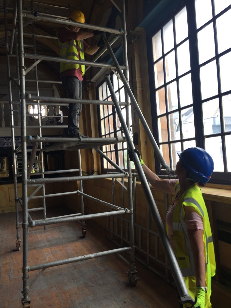 Scaffold and restoration — conservation work in progress