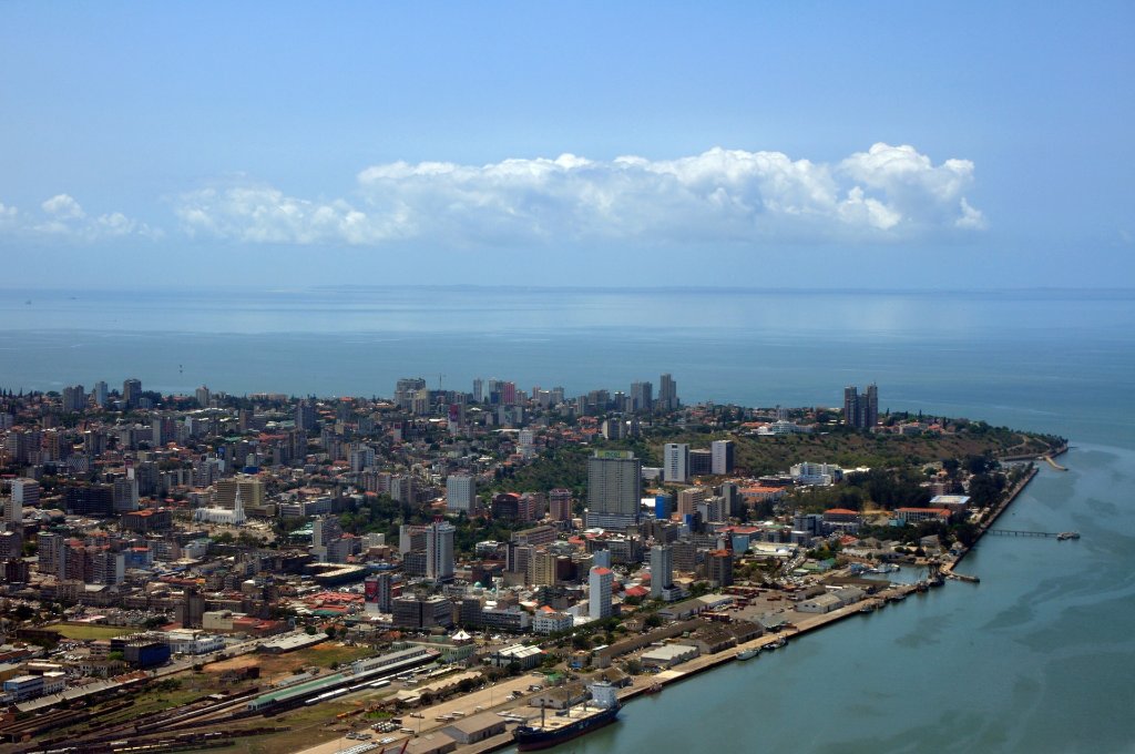 Aerial view of Maputo and its bay, Mozambique