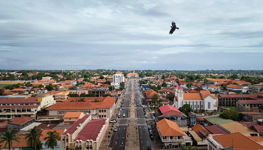 Aerial view of Bissau, capital of Guinea-Bissau