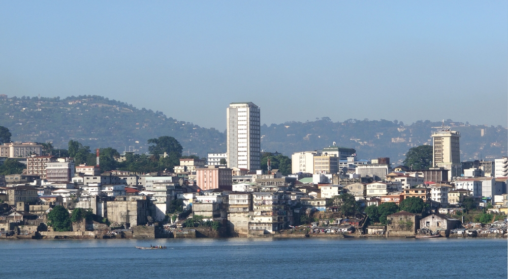 View of Freetown from the ocean, Sierra Leone