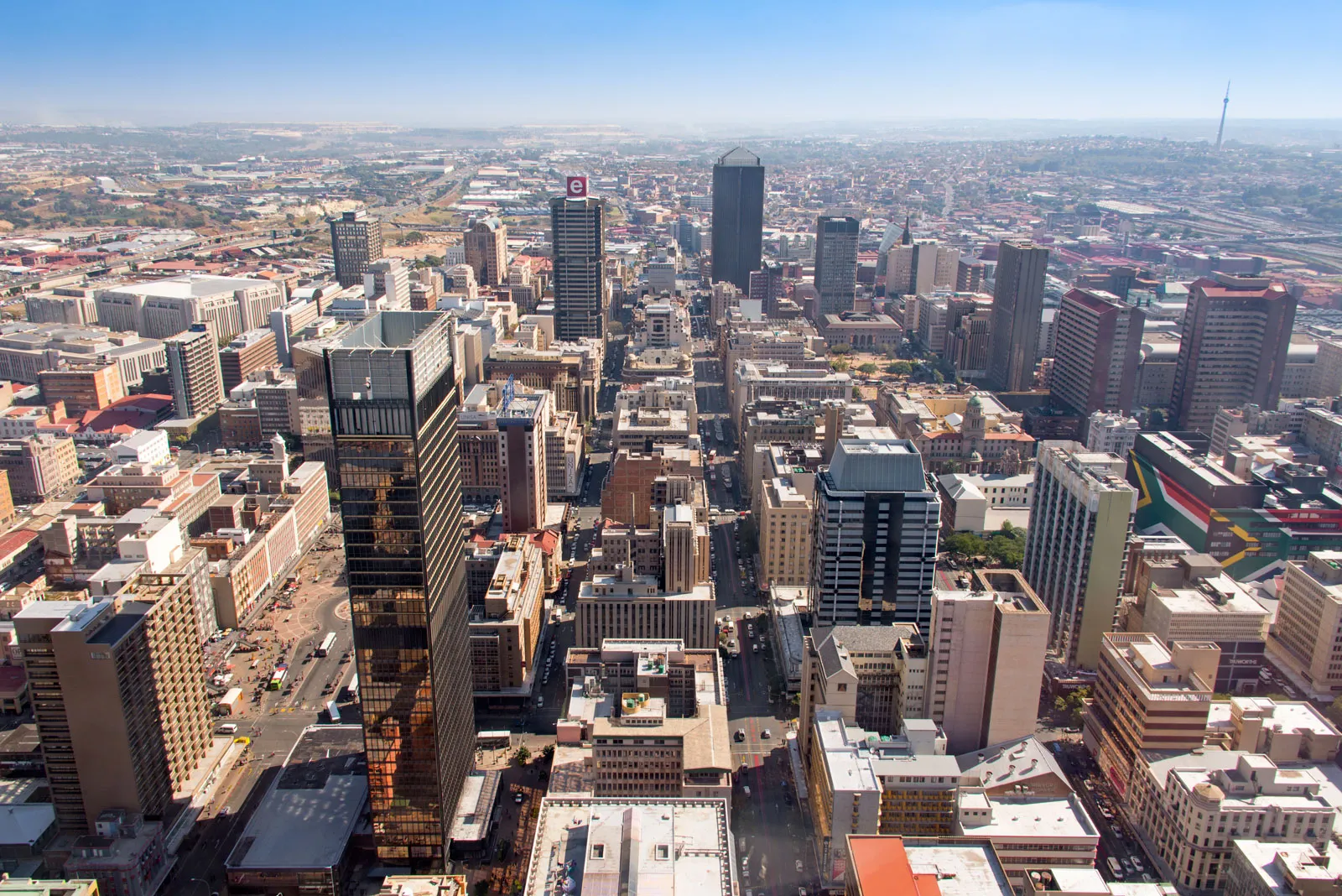 Aerial view of downtown Johannesburg, South Africa