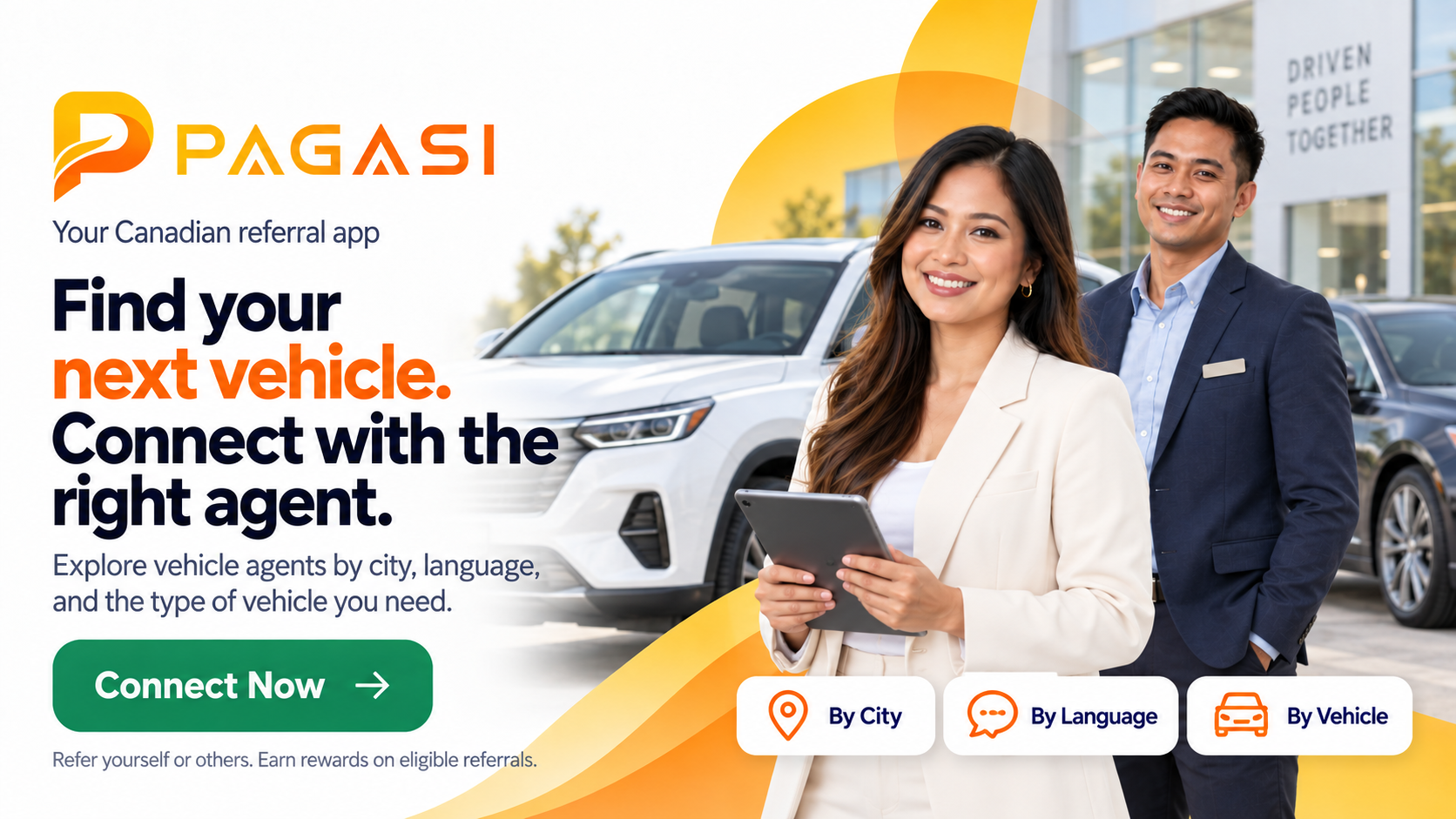Pagasi vehicle agent connection banner