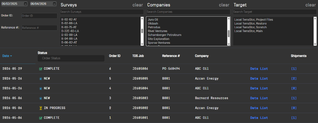 TerraStor Order Management Portal
