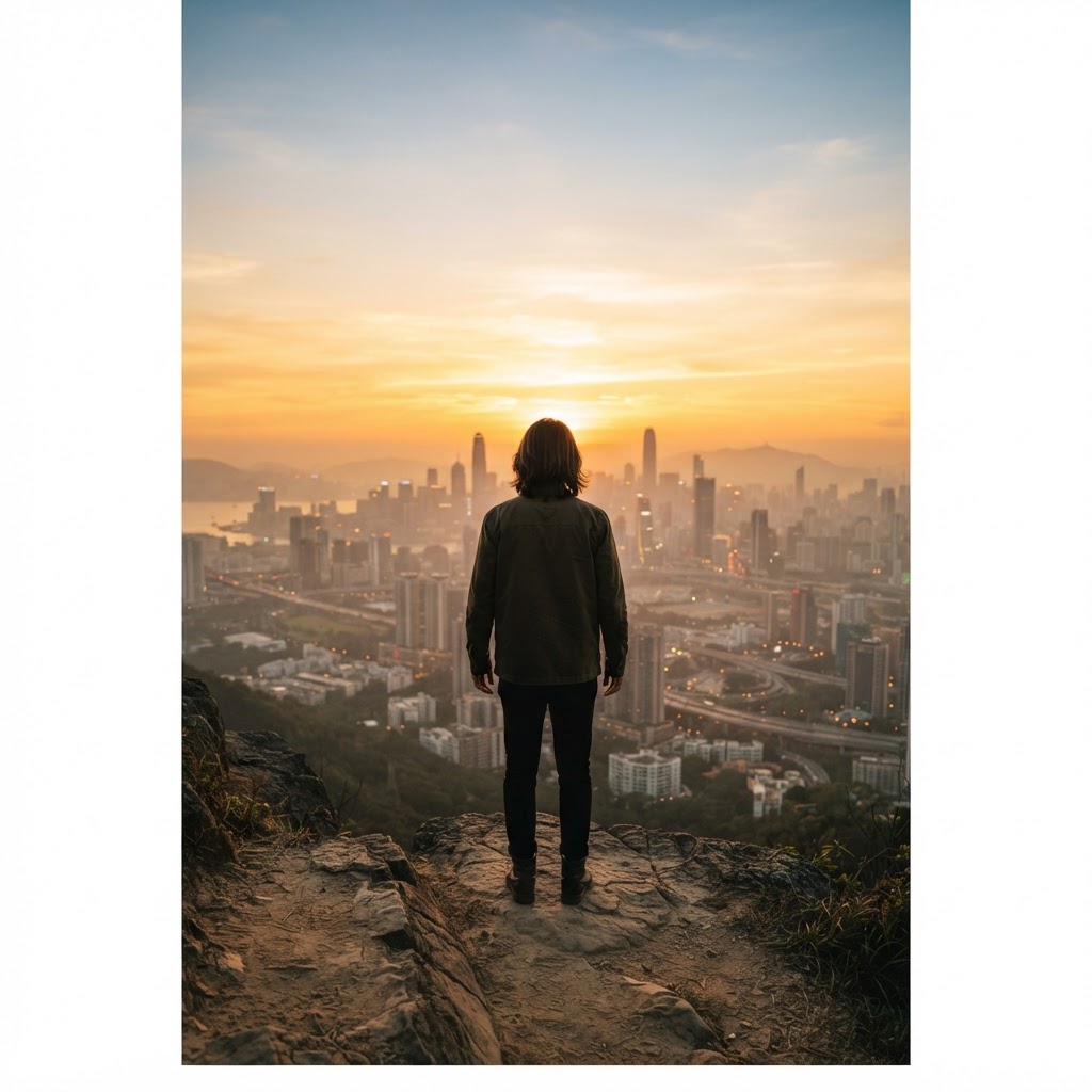 MyPlate Anthem Film — a person in contemplation at a golden horizon.