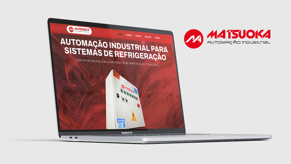 Mockup do site Matsuoka Automação — desenvolvido pela Mob Digital